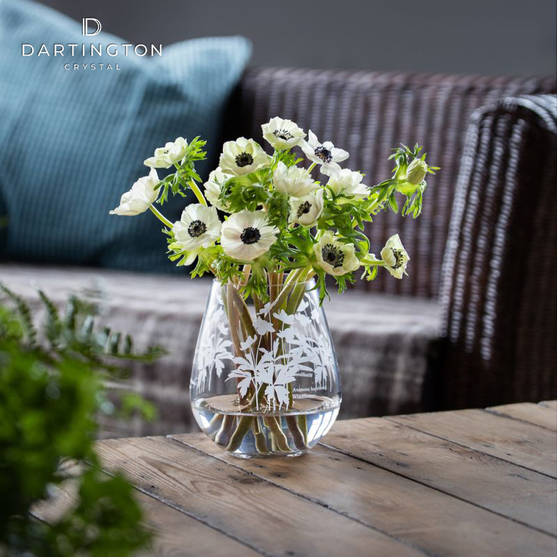 dartington英国手工精刻玻璃花瓶