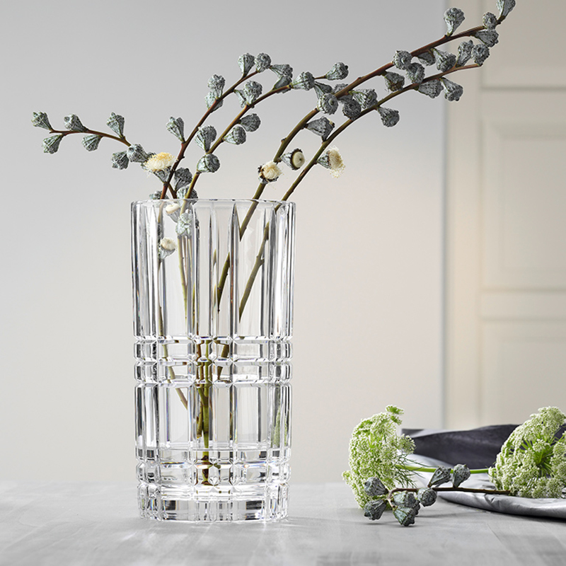 德国进口透明水晶玻璃富贵竹插干花装饰创意北欧家居饰品花瓶摆件