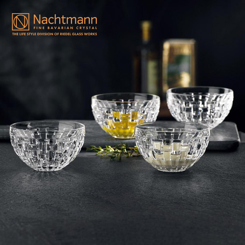 德国进口NACHTMANN复古刻花玻璃果盘水晶欧式家用客厅茶几水果盆