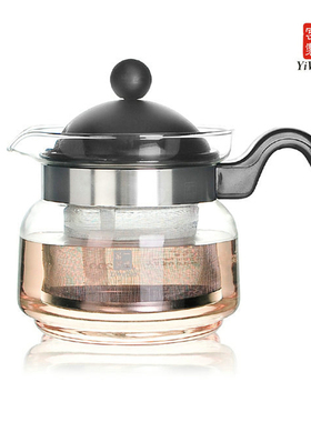 一屋窑花茶壶冲茶器 简约过滤网壶耐高温玻璃花草茶具咖啡壶031P