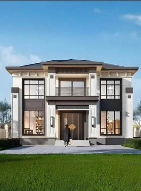 二层别墅设计图纸乡村自建房设计图纸120平方中式别墅设计图纸