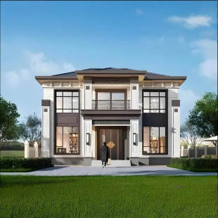 二层别墅设计图纸乡村自建房设计图纸120平方中式 别墅设计图纸