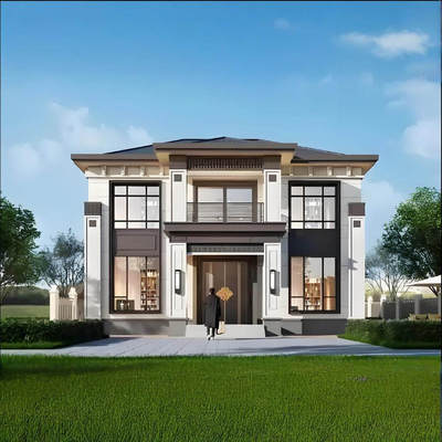 二层别墅设计图纸乡村自建房设计图纸120平方中式别墅设计图纸