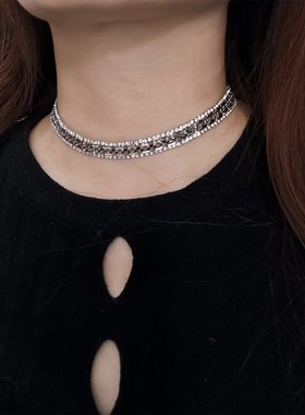 轻奢小众闪钻多层choker锁骨链