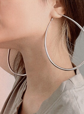 夸张大水滴耳圈欧美耳环气质高级大气2025年新款潮金属椭圆耳饰女