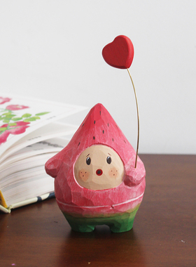 青木凡 木质卡通摆件创意手工礼品礼物送朋友治愈系桌面装饰摆件