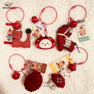 马年毛绒钥匙扣小马挂件钢丝圈手工diy钥匙圈包包配件挂饰/M1156