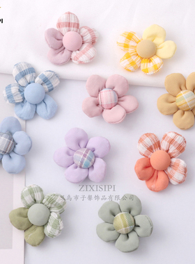 diy韩版布艺迷你小花朵小清新彩色五瓣花头饰服装饰品辅料M0072