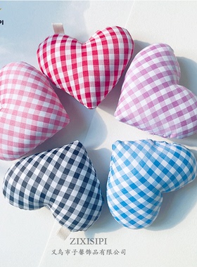 充棉格子桃心挂件挂饰时尚个性潮包钥匙扣车饰饰品DIY配饰/M0603