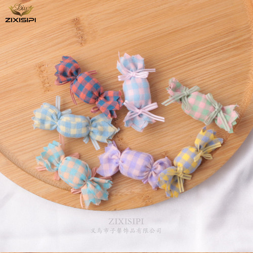 传统喜糖立体充棉DIY布艺格子