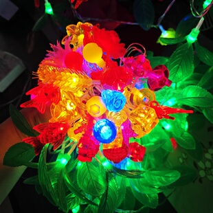 led小彩灯混装闪灯串串灯多样diy氛围灯带户外装饰带树叶节日彩灯