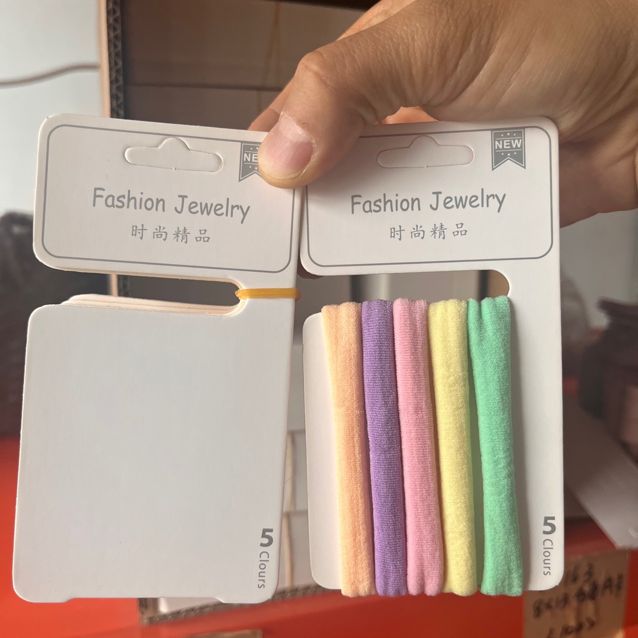 Kp542经典3卡5卡发圈卡纸发夹卡头背卡发饰卡片7×12.8可用约7.7