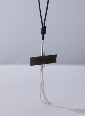 原创檀木流苏长款毛衣链复古百搭