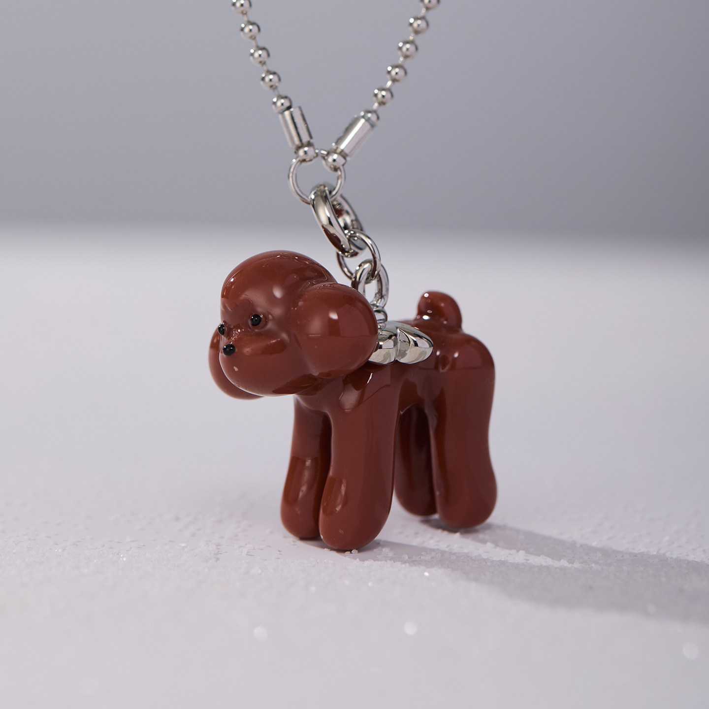 通勤系列可爱泰迪狗狗吊坠日韩文艺风气球狗项链女长款毛衣链礼物