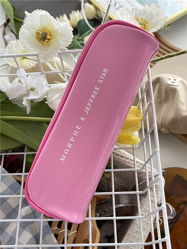 奶粉丝滑手感颜色娇艳-出口笔袋防水拼色粉色化妆刷收纳包化妆包