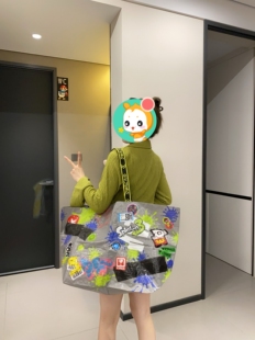 外贸超大号卡通编织覆膜超市环保袋手提单单肩包收纳袋