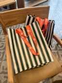 高颜值时尚 条纹手提袋大容量环保购物袋单肩包环保购物袋