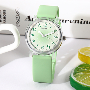 考试专用手表女款学生高颜值韩版简约小清新透明夜光防水电子表