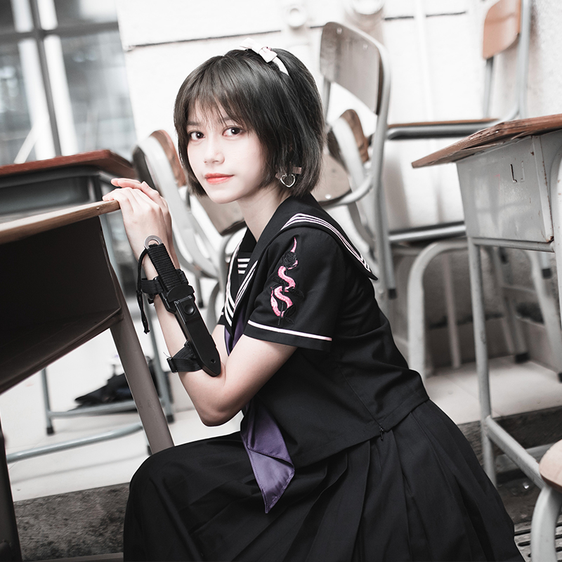 【一米九jk制服店】花与蛇 正统jk制服 不良jk制服 现货 黑紫配色