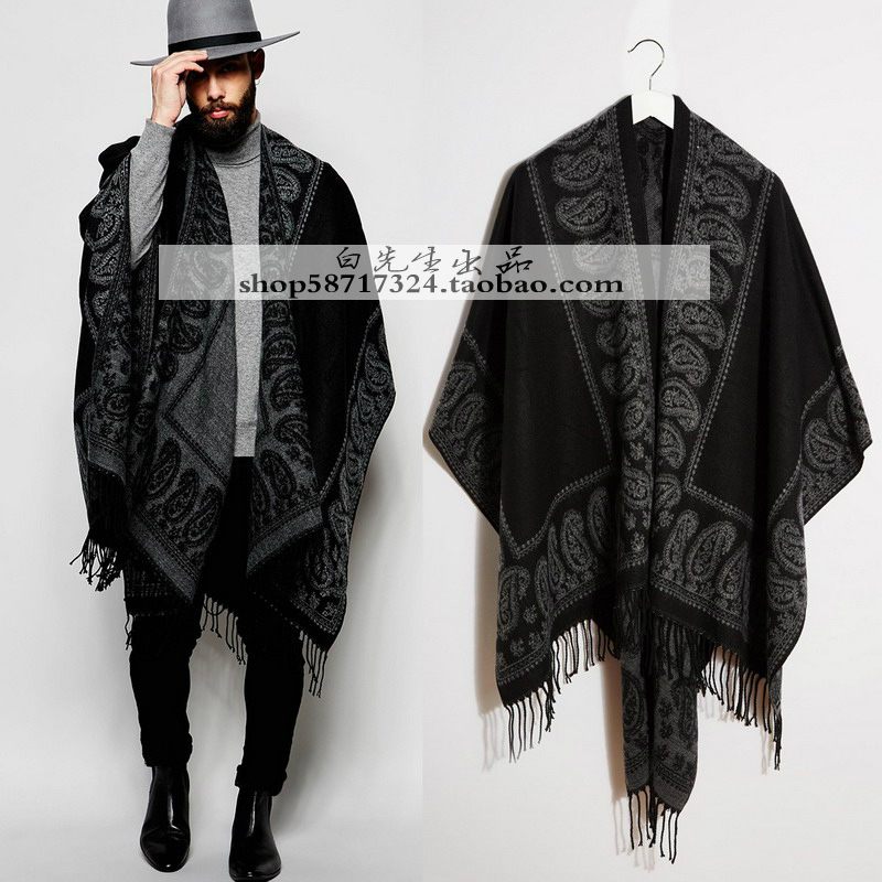 特价北欧风大提花开叉中长款围巾