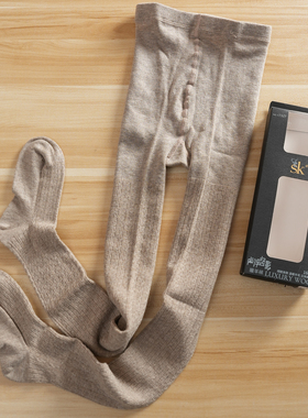 SK7327羊绒保暖显瘦打底裤秋冬新款灰色羊毛袜立体麻花条纹中厚款