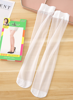 6双SK4501中筒袜女防勾丝超薄隐形肉色夏季白色袜子半截小腿丝袜