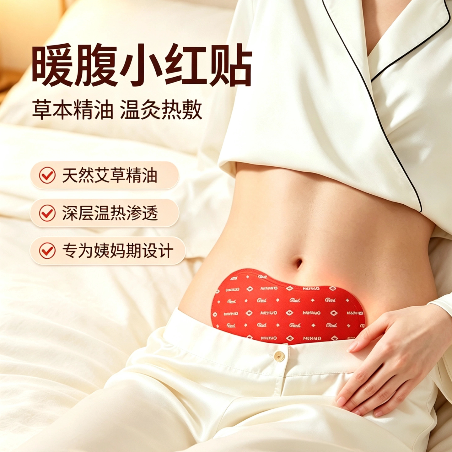 艾草精油温灸暖宫热敷贴图片