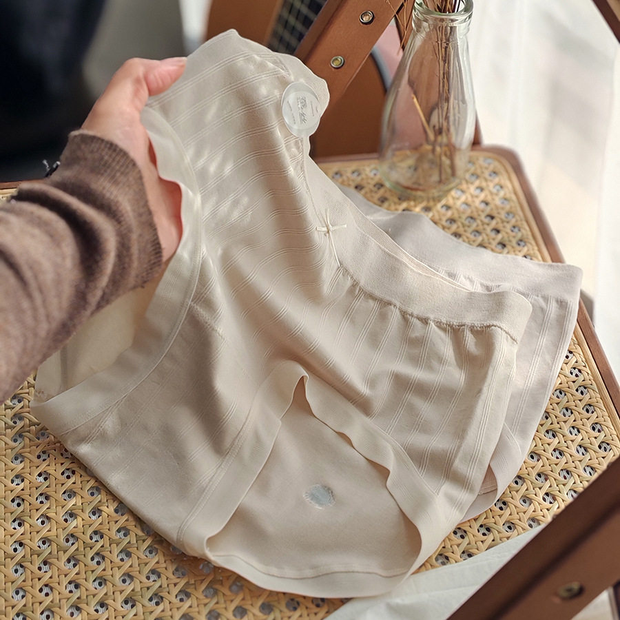 1276竖条纹透气中腰包臀亲肤无侧缝女士三角内裤短裤含桑蚕丝内档,女士内衣/男士内衣/家居服,女三角裤,淘宝优惠券,粉丝福利购,淘宝优惠卷