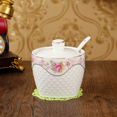 厨房用品陶瓷调料盒单个家用景德镇调味瓶盐糖收纳罐作料盒调料瓶