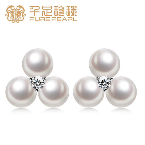 千足珠宝圆润光洁强光淡水珍珠