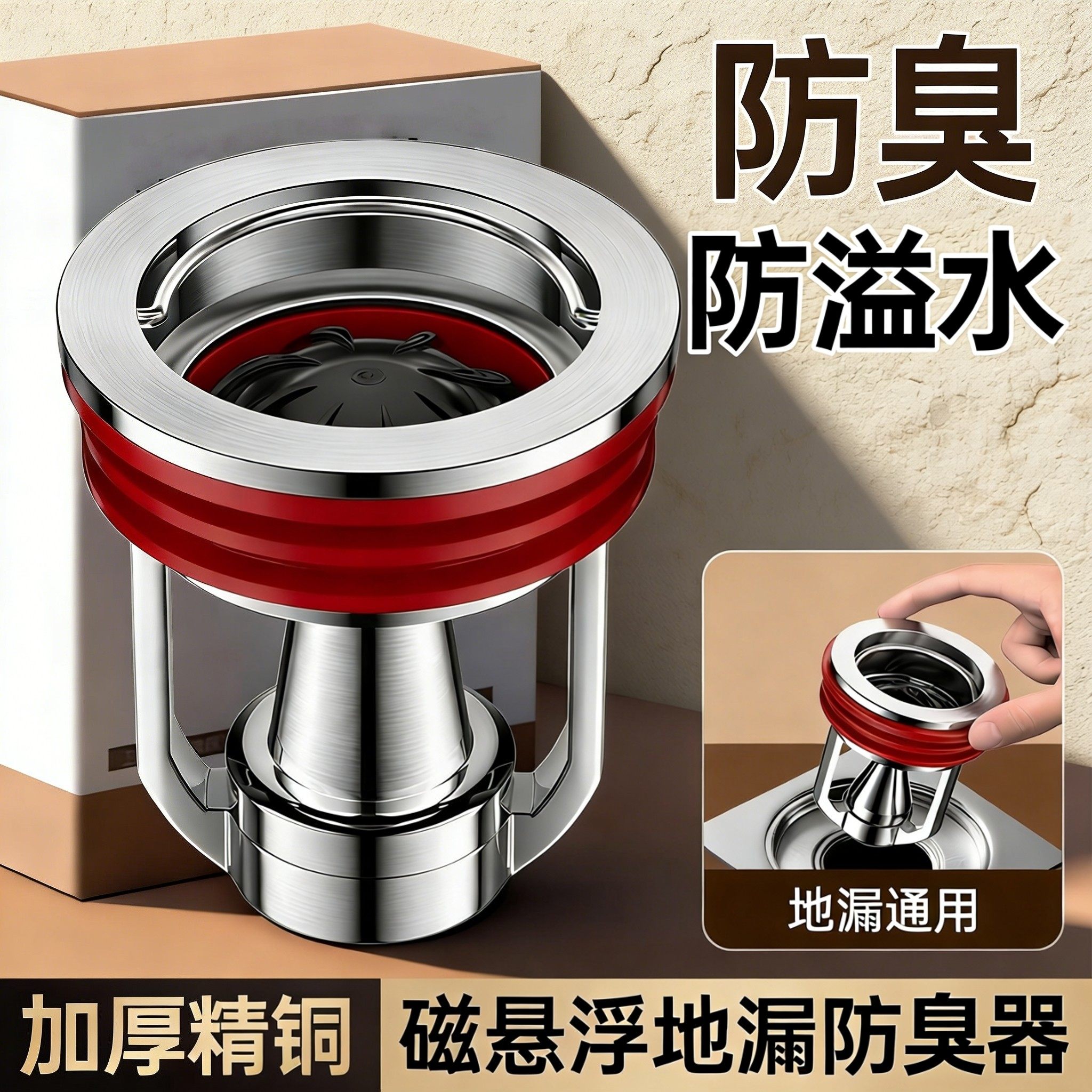老式地漏防臭器加厚全铜卫生间下水道通用大排量防反水防虫封口盖,家庭/个人清洁工具,地漏防臭器,淘宝优惠券,粉丝福利购,淘宝优惠卷