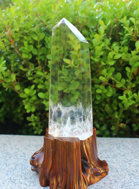 原石打磨天然白水晶柱天然水晶柱原石顶梁柱能量水晶冰柱激发潜能