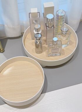 AlwaysZ厨房小号可爱精致木纹白色收纳托盘洗漱台收纳拍照神器