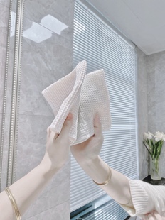 AlwaysZ神仙抹布小白格子洗碗布厨房易清洗高颜值不掉毛玻璃百洁