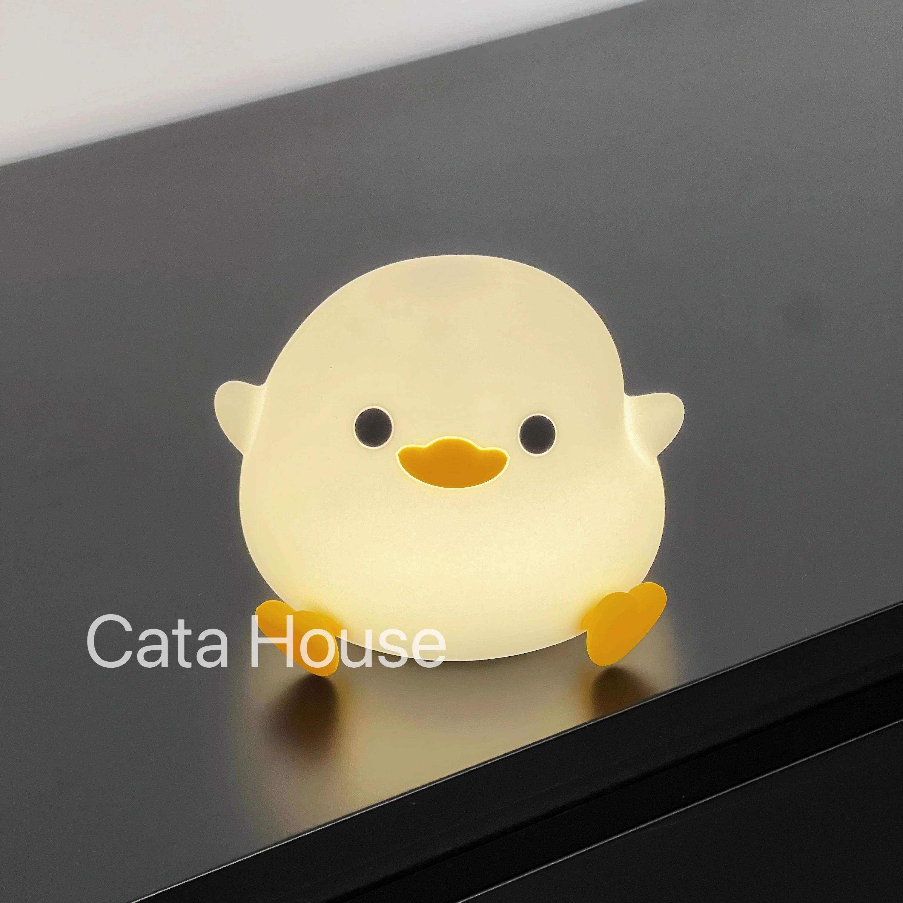 Cata · 礼物布丁豆豆鸭小夜灯柔光护眼USB充电定时拍拍硅胶灯