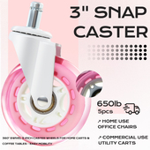 电脑椅轮办公椅轮万向轮3寸PU粉色脚轮静音顺滑跨境专供