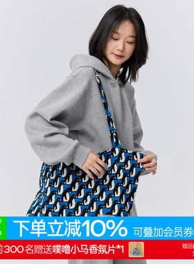 warmtrees日本进口料企鹅印花帆布袋女单肩帆布包（15周年限定）