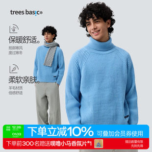 保暖内搭 新款 TreesBasic基础羊毛插肩高领毛衣男女款 2025冬季