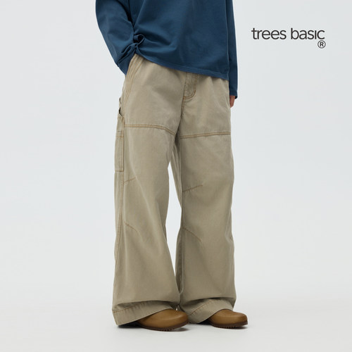 TreesBasic酵素洗做旧工装伐木裤