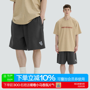 宽松休闲五分裤 warmtrees TREES绣标重磅针织短裤 夏季 男 2025新款
