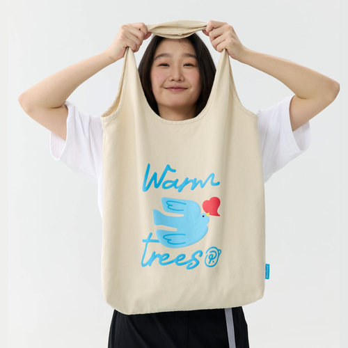 warmtrees 《自由之鸽》粗斜纹帆布袋大容量包原创时尚袋 48x85cm