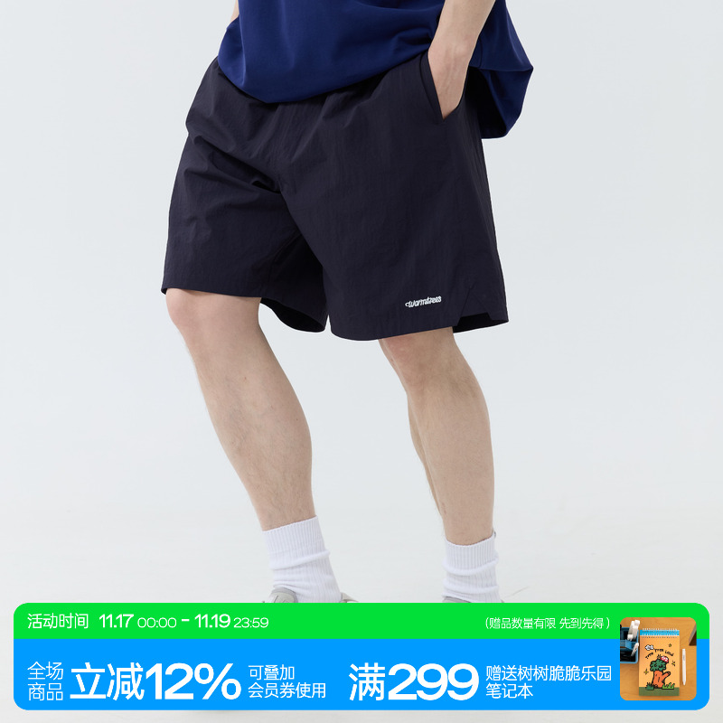 WARMTREES 2025新款夏季五分裤男女轻薄透气基础款速干尼龙短裤