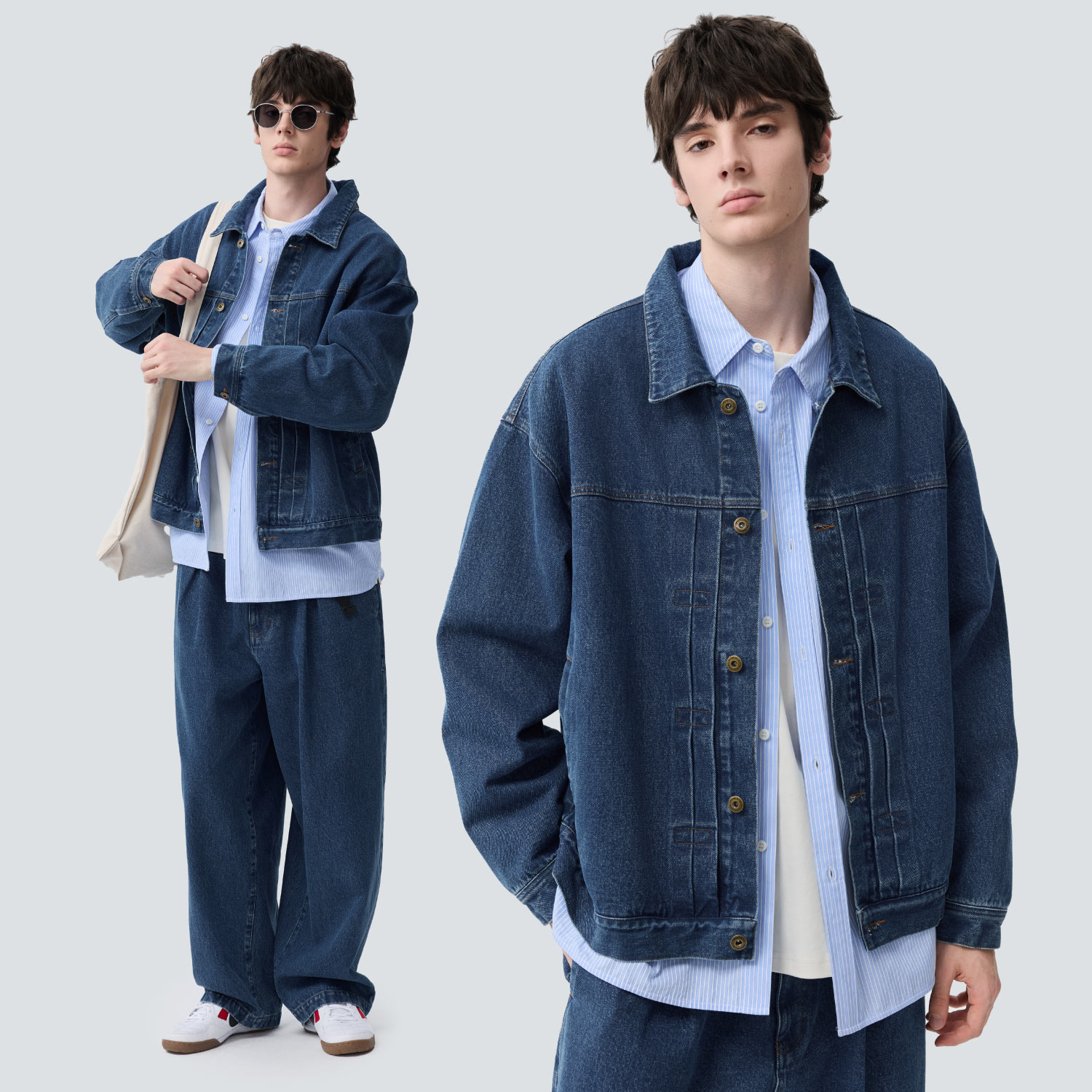 warmtrees12.9OZ蓝色牛仔外套