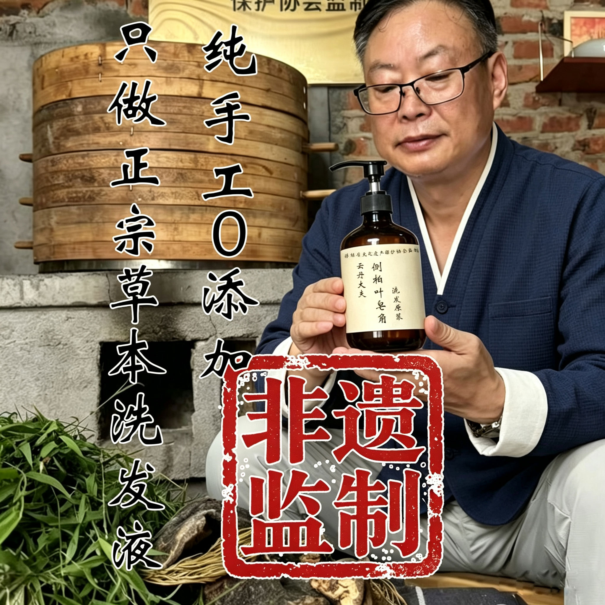 云丹大夫侧柏叶洗发水手工无硅油纯植物去屑止痒控油草本养发蓬松