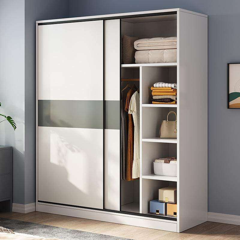 香港推拉门衣柜家用卧室小户型出租房屋用木质柜子简易组装收