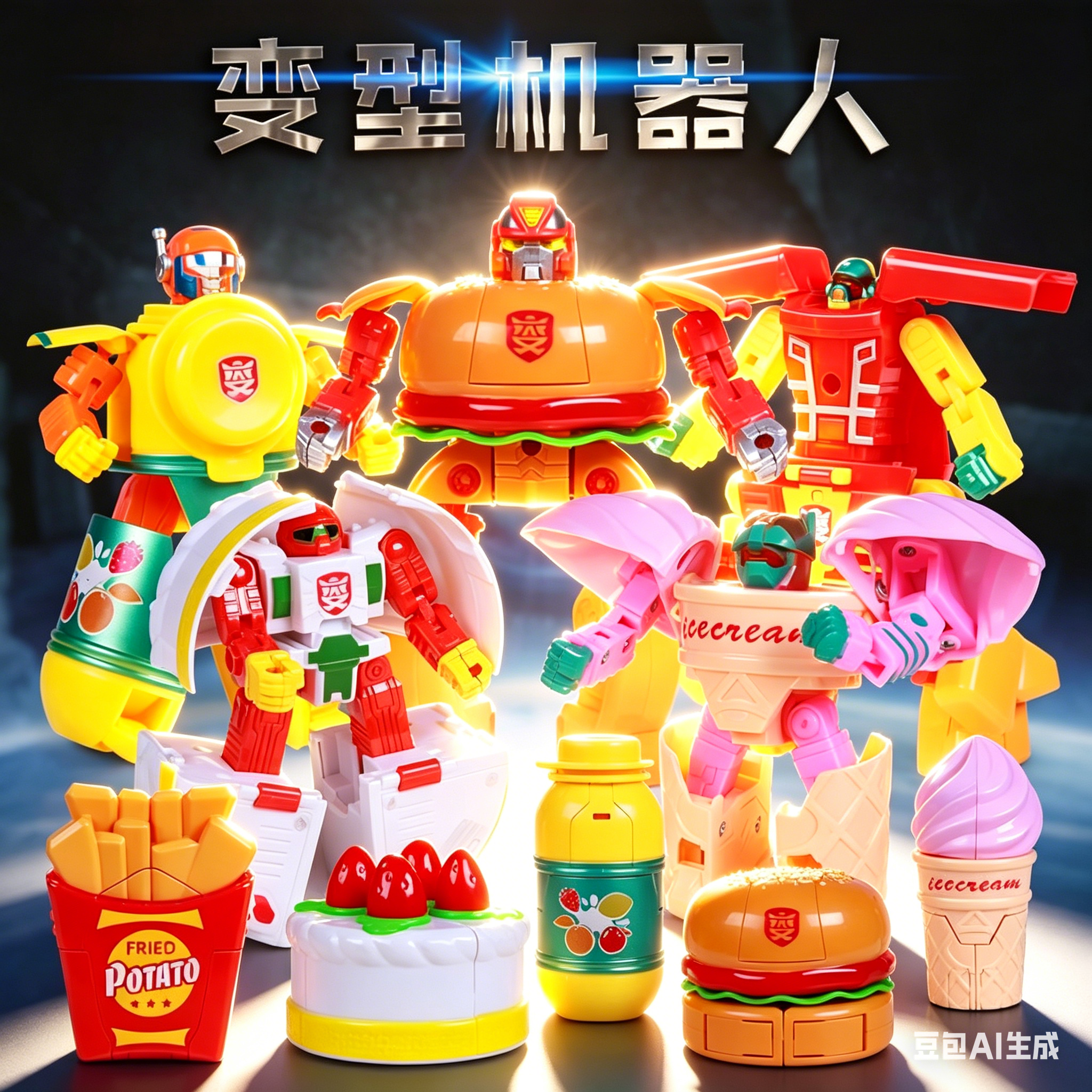 五个薯条可乐套餐仿真奇兵汉堡包
