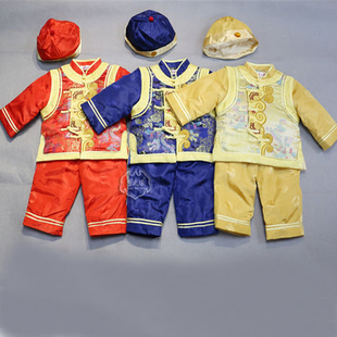 新款男童唐装宝宝棉服套装冬0-2岁儿童庆生新年礼服棉衣裤两件套