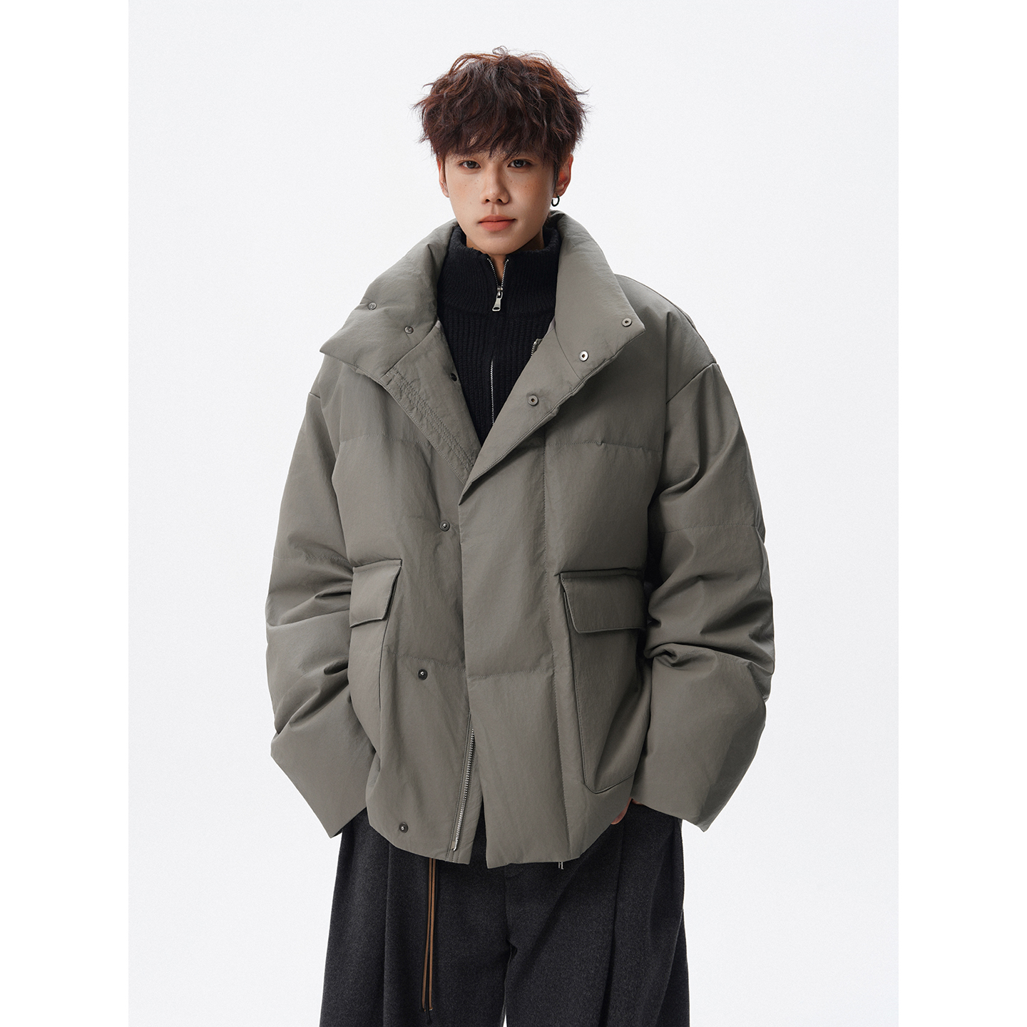 FOFWMODE美式高街大口袋加厚棉服男冬季潮牌宽松休闲保暖棉衣外套