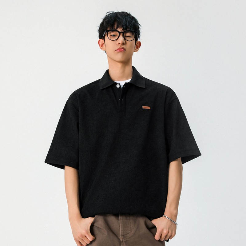 FOFWMODE 夏季美式polo衫男翻领短袖T恤宽松简约潮牌宽松体恤上衣