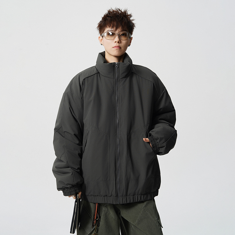 FOFWMODE美式拼接飞行员夹克棉服男宽松潮牌冬季保暖加厚棉衣外套